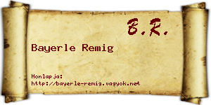 Bayerle Remig névjegykártya